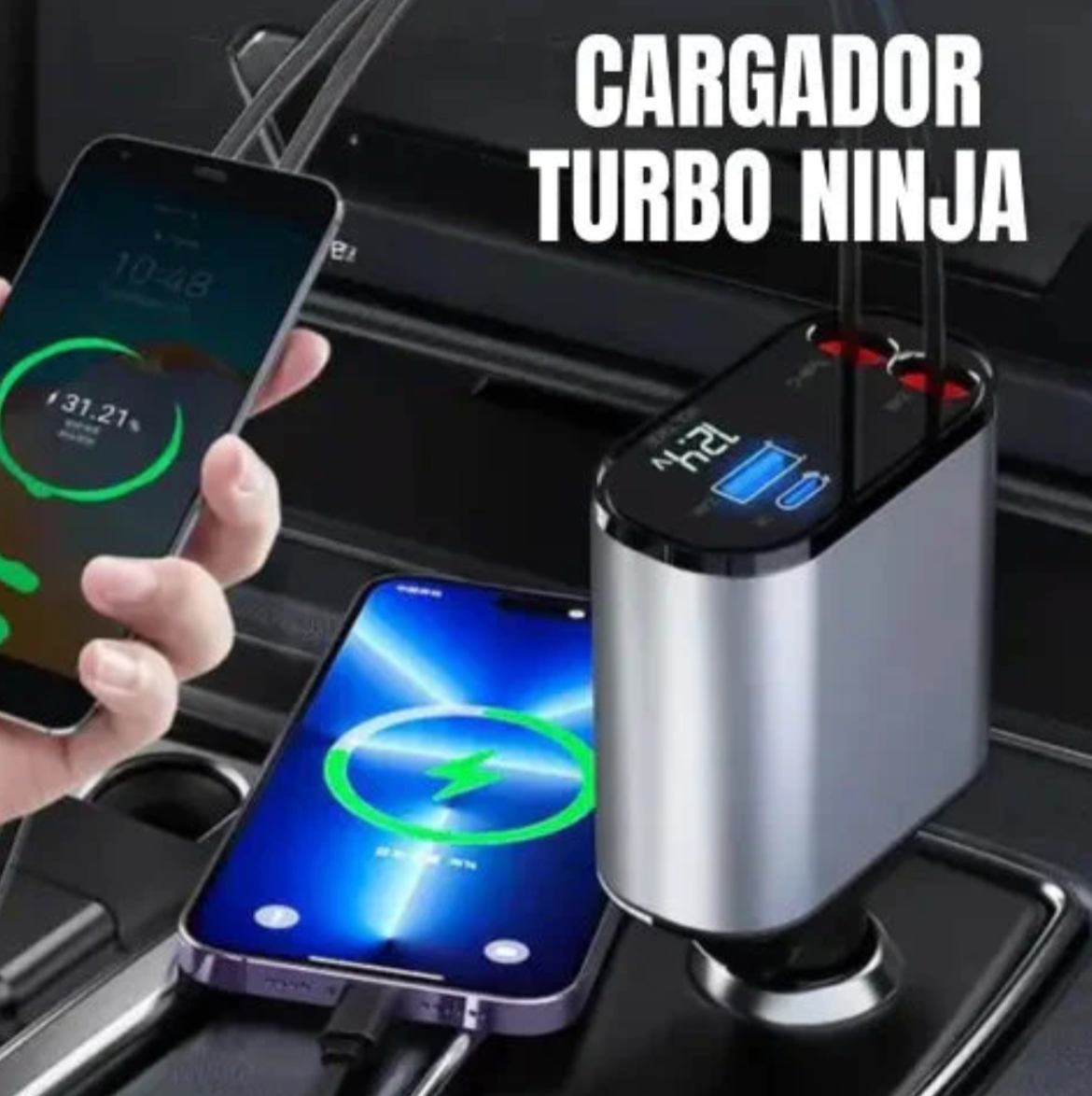 Turbo Ninja® - Cargador para Carro 4 en 1